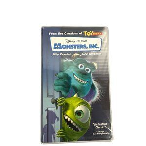 Disney Pixar Monsters Inc VHS 2001 Blue Tape Classic Family Film Billy Crystal